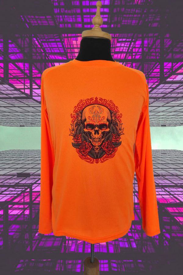 Polera Naranja Calavera